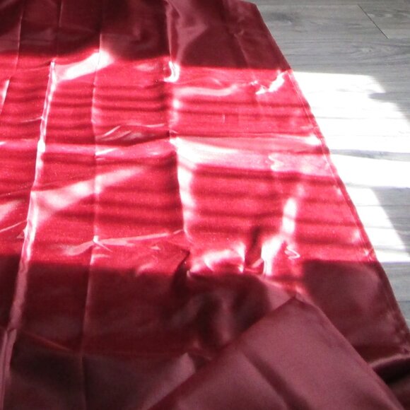 Maroon window scarf valance 42" x 216". 100% polyester curtain drape. - Picture 9 of 10